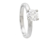 Jewellery - SOLITAIRE RING, platinum - View 1