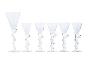 Glass, KOSTA BODA, 1 red wine glass and 5 schnappsglasses, in auction: General – Tuesday 16 September