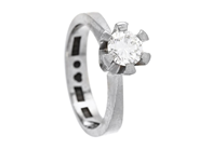 Jewellery - SOLITAIRE RING, 18K white gold - View 1