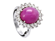 Jewellery, CLUSTER RING, 14K white gold, in auction: Lilla jewellery – Tuesday 9 September