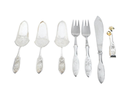 Silverware, SERVING CUTLERY, 7 pieces, in auction: Lilla jewellery – Tuesday 9 September