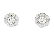 Jewellery, SOLITAIRE EARRINGS, 18K white gold, in auction: Lilla jewellery – Tuesday 9 September