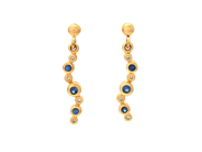 Jewellery - EARRINGS, 18K gold with blue sapphires and brilliant cut diamonds 0,04 ctw - View 1