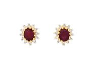 Jewellery - EARRINGS, 18K gold with rubies and brilliant cut diamonds 0,22 ctw - View 1