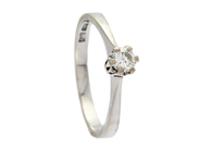 Jewellery - SOLITAIRE RING, 18K white gold - View 1