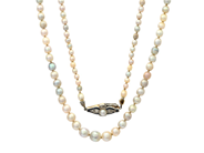Jewellery, PEARL NECKLACE, mixed oriental- and cultured pearls approx. 2,6-5,6 mm, in auction: Classic – Saturday 27 September