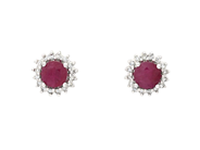 Jewellery - EARRINGS, 18K white gold with rubies - View 1