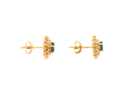 Jewellery - EARRINGS, 18K gold with oval sapphires and single cut diamonds approx. 0,50 ctw - View 2