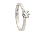 Jewellery - SOLITAIRE RING, 18K white gold - View 1