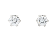 Jewellery - SOLITAIRE EARRINGS, 18K white gold - View 1