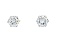 Jewellery - SOLITAIRE EARRINGS, 18K white gold - View 1