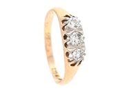Jewellery - THREE STONE RING, 18K white gold - View 1