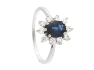 Jewellery - CLUSTER RING, 18K white gold - View 1