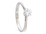 Jewellery - SOLITAIRE RING, 18K white gold - View 1