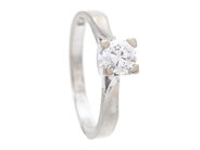 Jewellery - SOLITAIRE RING, 18K white gold - View 1