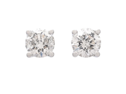 Jewellery, SOLITAIRE EARRINGS, 14K white gold, in auction: Lilla jewellery – Tuesday 23 September
