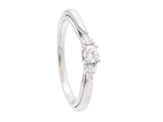 Jewellery - THREE STONE RING, 18K white gold - View 1