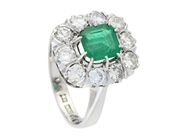 Jewellery - CLUSTER RING, 18K white gold - View 1