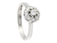 Jewellery - CLUSTER RING, 18K white gold - View 1