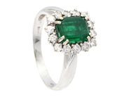Jewellery - CLUSTER RING, 18K white gold - View 1