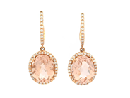 Jewellery, EARRINGS, 18K rose gold with oval faceted morganites approx. 5,18 ctw, in auction: Modern – Saturday 11 October
