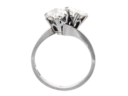 Jewellery - TWO STONE CROSS OVER RING, 18K white gold - View 2