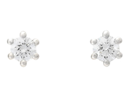 Jewellery - SOLITAIRE EARRINGS, 18K white gold - View 1