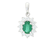 Jewellery - CLUSTER PENDANT, 18K white gold - View 1