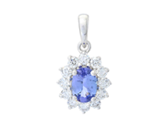 Jewellery - CLUSTER PENDANT, 18K white gold - View 1