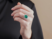 Jewellery - CLUSTER RING, platinum - View 7