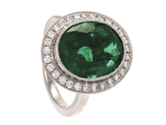 Jewellery - CLUSTER RING, platinum - View 1