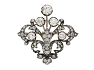 Jewellery - BROOCH, 18K gold/silver - View 1