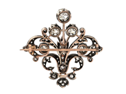 Jewellery - BROOCH, 18K gold/silver - View 2