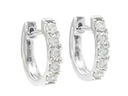 Jewellery - HOOP EARRINGS, 18K white gold - View 1