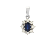 Jewellery, CLUSTER PENDANT, 14K white gold, in auction: Lilla jewellery – Tuesday 7 October