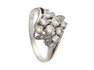 Jewellery, RING, 18K white gold, in auction: Lilla jewellery – Tuesday 7 October
