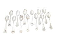 Silverware, COFFEE SPOONS, 13 items, in auction: General – Tuesday 28 October