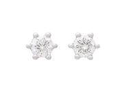 Jewellery - SOLITAIRE EARRINGS, 18K white gold - View 1