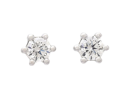 Jewellery - SOLITAIRE EARRINGS, 18K white gold - View 1