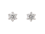 Jewellery - SOLITAIRE EARRINGS, 18K white gold - View 1