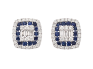 Jewellery - EARRINGS, 18K white gold with 28 blue sapphires 0,42 ctw - View 1