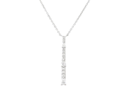 Jewellery - NECKLACE, 18K white gold with 3 pear shaped diamonds 0,24 ctw - View 1