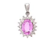 Jewellery - CLUSTER PENDANT, 18K white gold - View 1