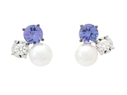Jewellery - PEARL EARRINGS, 18K white gold - View 1