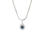 Jewellery - PENDANT WITH CHAIN, 18K white gold - View 1