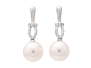 Jewellery - PEARL EARRINGS, 18K white gold - View 1