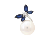 Jewellery - PEARL PENDANT, 18K white gold - View 1