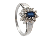 Jewellery - CLUSTER RING, 18K white gold - View 1