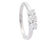 Jewellery - THREE STONE RING, 18K white gold - View 1