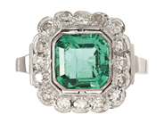 Jewellery - CLUSTER RING, 14K white gold/platinum - View 2